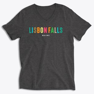 Lisbon Falls Maine Color Pop Soft Lightweight V-Neck