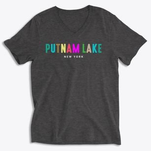 Putnam Lake New York Color Pop Soft Lightweight V-Neck
