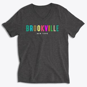 Brookville New York Color Pop Soft Lightweight V-Neck