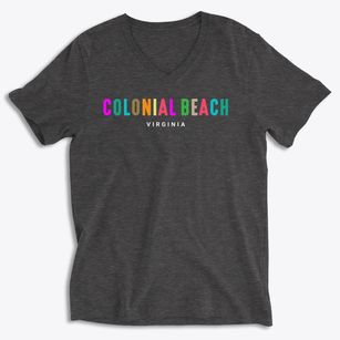 Colonial Beach Virginia Color Pop Soft Lightweight V-Neck