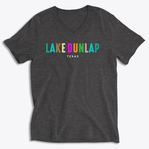 Lake Dunlap Texas Color Pop Soft Lightweight V-Neck