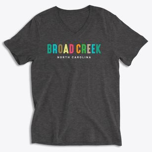 Broad Creek North Carolina Color Pop Soft Lightweight V-Neck