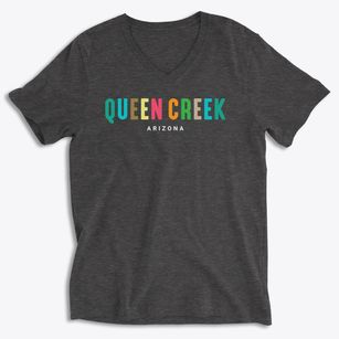 Queen Creek Arizona Color Pop Soft Lightweight V-Neck