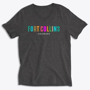 Fort Collins Colorado Color Pop Soft Lightweight V-Neck