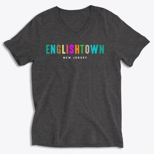 Englishtown New Jersey Color Pop Soft Lightweight V-Neck