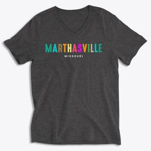 Marthasville Missouri Color Pop Soft Lightweight V-Neck