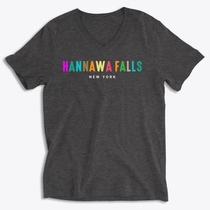 Hannawa Falls New York Color Pop Soft Lightweight V-Neck