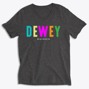 Dewey Wisconsin Color Pop Soft Lightweight V-Neck