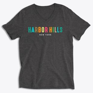 Harbor Hills New York Color Pop Soft Lightweight V-Neck