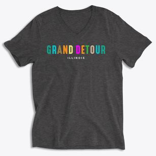 Grand Detour Illinois Color Pop Soft Lightweight V-Neck