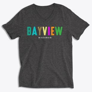 Bayview Wisconsin Color Pop Soft Lightweight V-Neck