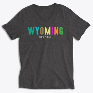 Wyoming New York Color Pop Soft Lightweight V-Neck