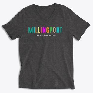 Millingport North Carolina Color Pop Soft Lightweight V-Neck