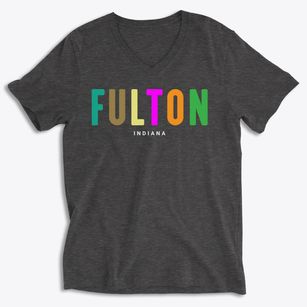 Fulton Indiana Color Pop Soft Lightweight V-Neck
