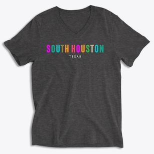 South Houston Texas Color Pop Soft Lightweight V-Neck