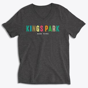 Kings Park New York Color Pop Soft Lightweight V-Neck