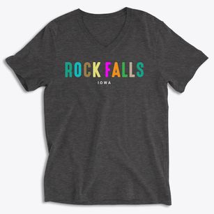 Rock Falls Iowa Color Pop Soft Lightweight V-Neck
