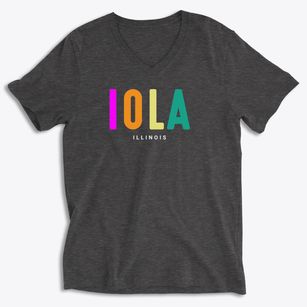 Iola Illinois Color Pop Soft Lightweight V-Neck