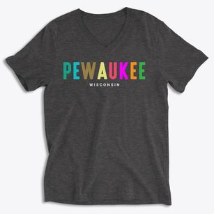 Pewaukee Wisconsin Color Pop Soft Lightweight V-Neck