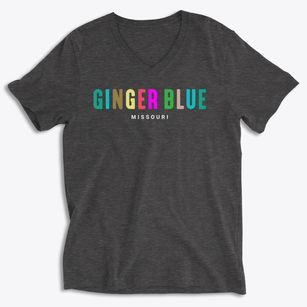 Ginger Blue Missouri Color Pop Soft Lightweight V-Neck