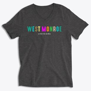 West Monroe Louisiana Color Pop Soft Lightweight V-Neck