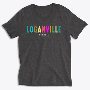 Loganville Georgia Color Pop Soft Lightweight V-Neck