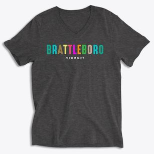 Brattleboro Vermont Color Pop Soft Lightweight V-Neck
