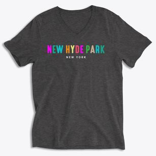 New Hyde Park New York Color Pop Soft Lightweight V-Neck