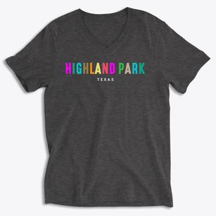 Highland Park Texas Color Pop Soft Lightweight V-Neck