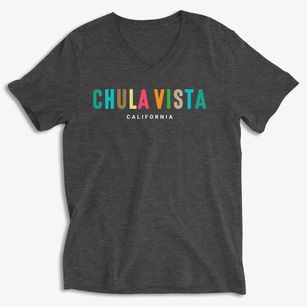 Chula Vista California Color Pop Soft Lightweight V-Neck