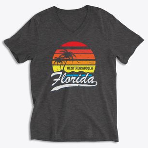 West Pensacola Florida Palm Tree Sunset Soft Lightweight V-Neck